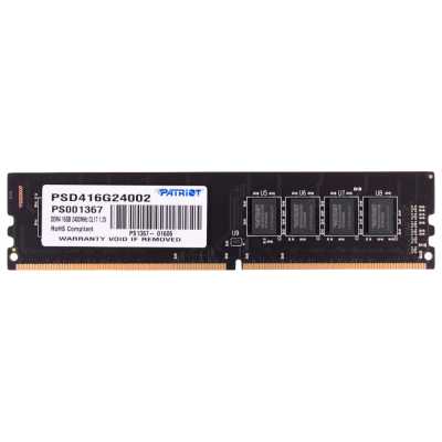 Память DDR4 16GB 2400MHz Patriot PSD416G24002 Signature RTL PC4-19200 CL17 DIMM UDIMM 288-pin 1.2В dual rank Ret