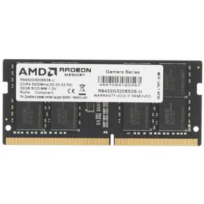Оперативная память AMD Radeon R9, DDR4, 32GB (1x32 GB), 3200 MHz, CL22, SO-DIMM