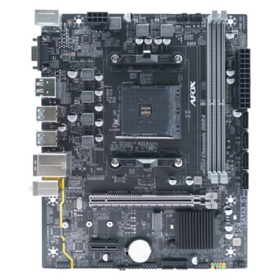 Материнская плата AFOX B550-MA-V4, AM4, AMD B550, 2xDDR4, 4xSATA, 1xM.2, 1xPCIe 3.0 x16, 1xPCIe 3.0 x1, 1xVGA, 1xHDMI, 1xDP, 1x1Gb LAN, 4xUSB-A 5Gbps, 2xUSB-A 2.0, 5.1, mATX