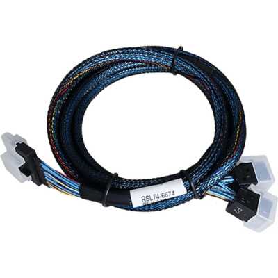 Кабель Amphenol RSL74-B937 Slimline SASx8 (SFF8654) -to- 2 SAS HD x4 (SFF8643 SAS Connections), 100CM, (аналог Broadcom 05-60003-00)