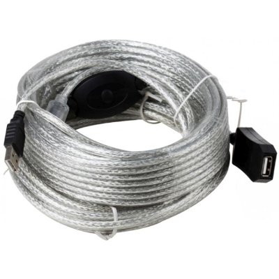 Кабель-адаптер Aopen/Qust USB2.0-repeater, удлинительный активный Am-->Af 20м (ACU823-20M) 6938510851345