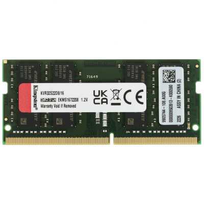 Оперативная память Kingston ValueRAM, DDR4, 16GB (1x16GB), 3200MHz, CL22, SO-DIMM
