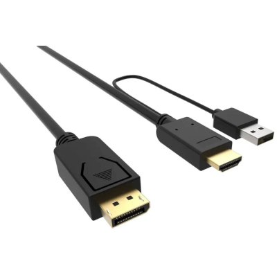 Кабель аудио-видео Buro HDMI (m)/DisplayPort (m) 3м. позолоченные контакты черный
