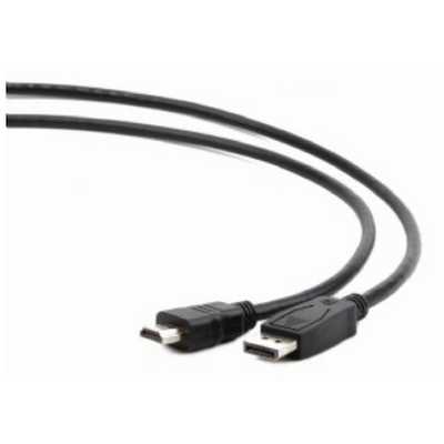 Кабель Cablexpert DisplayPort->HDMI, 5м, 20M/19M, черный, экран, пакет