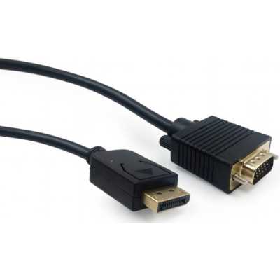 Кабель DisplayPort->VGA Cablexpert CCP-DPM-VGAM-6, 1,8м, 20M/15M, черный, экран, пакет