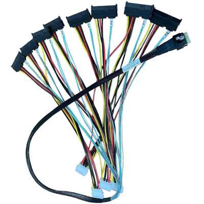 Кабель DiliVing DL-8654-SAS29 Slimline SASx8 (SFF8654) -to- 8x SAS29 , 100CM