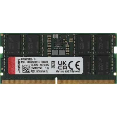 Оперативная память Kingston ValueRAM, DDR5, 16Gb (1x16Gb), 6400MHz, CL52, SO-DIMM