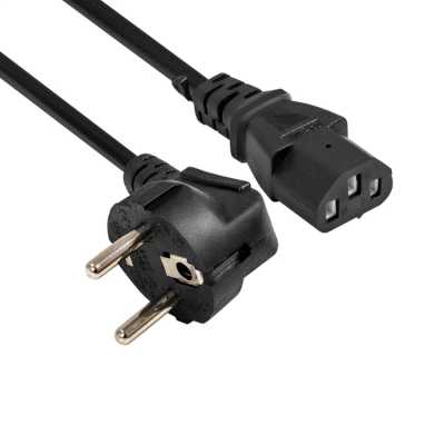 Кабель питания ExeGate Power PC-10P (Евровилка угловая Schuko->С13) VDE-250V-3*1.0-CU, 10A, 10м