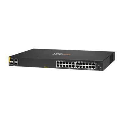 Коммутатор HPE Aruba Networking CX 6000 24G Class4 PoE 4SFP 370W, 24×1 Гбит/с PoE+ + 4×1 Гбит/с SFP, управляемый