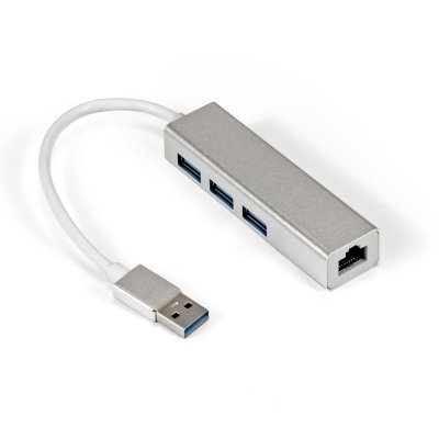 Кабель-адаптер ExeGate EXE-77U3T-45 (USB3.0 --> 3xUSB3.0 + 1xRJ45 UTP 1000Mbps RLT8153)