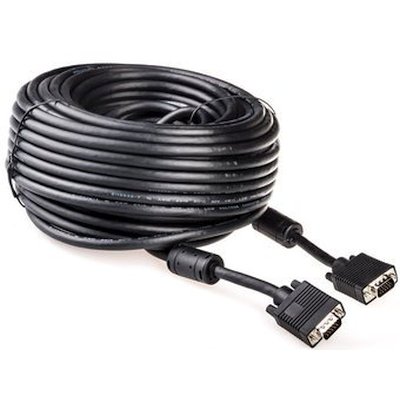 Кабель Gembird/Cablexpert VGA Premium, 15M/15M, 30м, черный, тройной экран, феррит.кольца