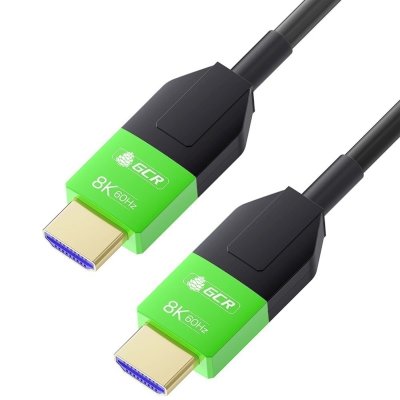 Кабель GCR PRO 40.0m оптический HDMI 2.1 8K 60Hz, 4K 144Hz, высокоскоростной 48.0 Гбит/с, черный, деревянная катушка, GCR-55678