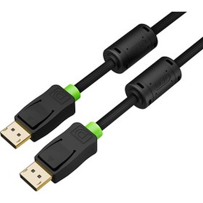 Кабель GCR PRO PROF Premium 1.5m DisplayPort v1.4, ECO Soft капрон, 8K 60Hz, 4K 165Hz, черный, ферритовые фильтры, 3Х экран с армированием, GCR-56697