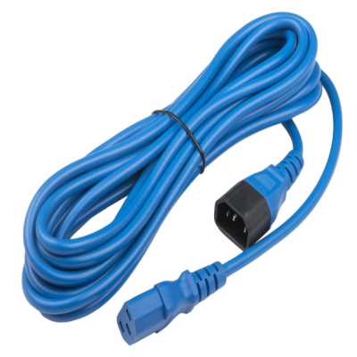 Шнур для блока питания Hyperline PWC-IEC13-IEC14, IEC 320 C13, вилка C14, 5 м, 10А, провода 3 х 1,0 кв. мм, синий