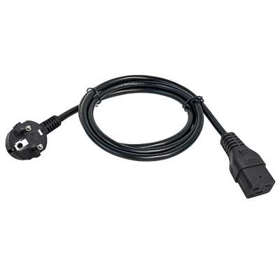 Шнур питания ITK PC-C19D-3M C19-Schuko проводник.:3x1.5мм2 3м 230В 16А черный