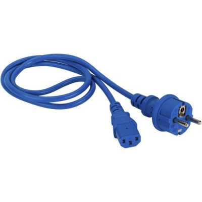Шнур питания C13-Schuko прямая, 3х0.75, 220В, 10А, синий, 3 метра