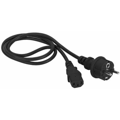 Шнур питания Lanmaster C13-Schuko прямая, 3х0.75, 220В, 10А, черный, 5 метров