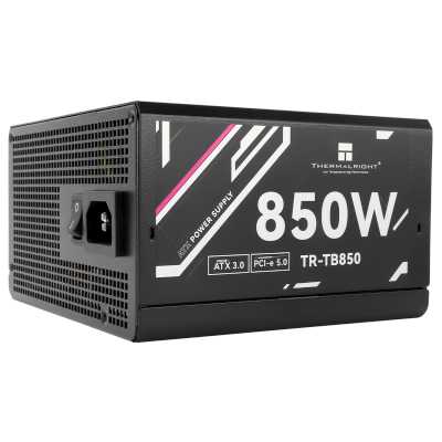 Блок питания Thermalright, 850W 80+ Bronze (ATX, 3.0, PCIe 5.0, Full modular, 1x24(20+4)pin, 2xCPU 8(4+4)pin, 4xPCIe*2 8(6+2)pin, 3xSATA3, 1x12+4pin (12VHPWR PCIe 5.0 12+4pin 600mm), 3xMOLEX4pin, Active, 120x120мм, 150x140x86mm, APFC, black)
