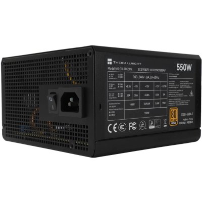 Блок питания Thermalright TR-TB550S, 550W 80+ Bronze (ATX, 3, Non-modular, 1x24(20+4)pin 550мм, 1xCPU*2 8(4+4)pin 600+150мм, 1xPCIe 8(6+2)pin 450мм, 1xSATA*3+MOLEX4pin*1 400+150+150+150мм, 1xSATA*2+MOLEX4pin*2 400+150+150+150мм, Active, 120x120мм, 150x140