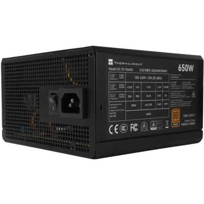 Блок питания Thermalright TR-TB650S 650W 80 PLUS Bronze, (ATX, 3, Non-modular, 1x24(20+4)pin 550мм, 1xCPU*2 8(4+4)pin 600+150мм, 1xPCIe*2 8(6+2)pin 500+150мм, 1xSATA*3+MOLEX4pin*1 400+150+150+150мм, 1xSATA*2+MOLEX4pin*2 400+150+150+150мм, Active, 120x120м