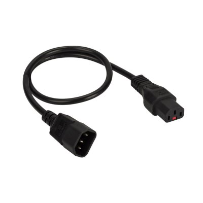 Шнур питания Lanmaster с блокировкой C13-C14, 3х0.75, 220В, 10А, черный, 3 метра