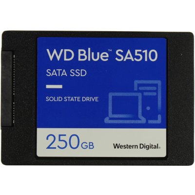 Накопитель SSD WD Blue SA510 WDS250G3B0A, 250Gb, SATA III, 2.5", R/W 555/440