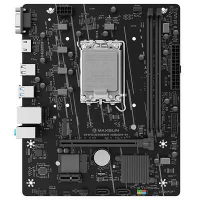 Материнская плата Maxsun Challenger H610M-H WIFI, LGA1700, Intel H610, 2xDDR4, 2xSATA, 1xM.2, 1xPCIe 4.0 x16, 1xPCIe 3.0 x1, 1xVGA, 1xHDMI, 1x1Gb LAN, Wi-Fi 5, Bluetooth 4.2, 2xUSB-A 5Gbps, 3xUSB-A 2.0, 2x3.5 мм, 5.1, mATX