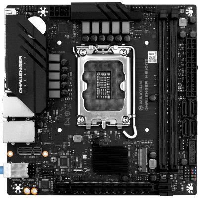 Материнская плата Maxsun MS-Challenger H610ITX 2LAN V3, LGA 1700, Intel H610, 2xDDR4, 4xSATA, 1xM.2, 1xPCI-E 4.0 x16, 2xHDMI, 1xDisplayPort, 1x 2.5Gb LAN, 2xUSB 3.2 Gen 1, 3xUSB 2.0, 3x3.5 мм, 5.1, Mini-ITX