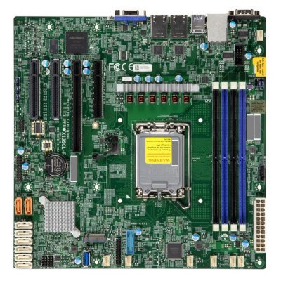 Материнская плата SuperMicro MBD-X13SCL-F-B, LGA1700, Intel C262, 4xDDR5, 8xSATA, 1xM.2, 1xPCIe 5.0 x16, 3xPCIe 5.0 x8, 1xVGA, 2x1Gb LAN, 2xUSB 2.0, 2xUSB 3.2 Gen 1, ATX