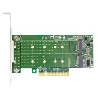 Переходник Lr-Link LRNV95N8 PCIe x8 to 2-Port M.2 NVMe Adapter, Supports 2*M.2 NVMe SSD for 2230, 2242, 2260,2280 and 22110 мм