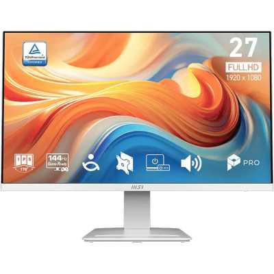 Монитор MSI 27" Pro MP273W E14A белый IPS LED 16:9 HDMI M/M матовая 250cd 178гр/178гр 1920x1080 144Hz VGA DP FHD 4.1кг