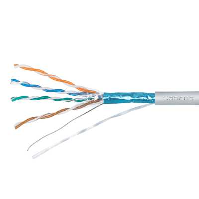 Витая пара F/UTP кат. 5е Cabeus FTP-4P-Cat.5e-SOLID-LSLTx-GY 4 пары серая