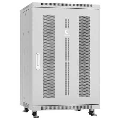 Шкаф коммутационный Cabeus (ND-05C-18U60/60) напольный 18U 600x600мм пер.дв.перфор. задн.дв.перфор. 800кг серый 500мм 46.7кг 220град. 988мм IP20 сталь