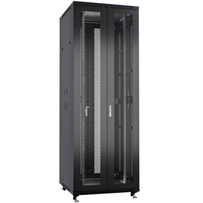 Шкаф серверный Cabeus (ND-05C-42U80/120-BK) напольный 42U 800x1200мм пер.дв.перфор.2ств. задн.дв.перфор.2-хст. 800кг черный 1102мм 131кг 220град. 2055мм IP20 сталь