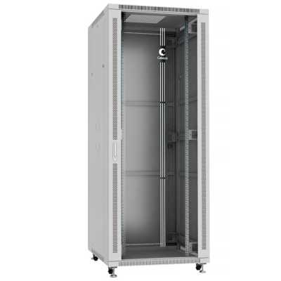 Шкаф телекоммуникационный напольный Cabeus, IP20, 42U, 2055х800х800 мм (ВхШхГ), дверь: стекло, разборный, цвет: серый