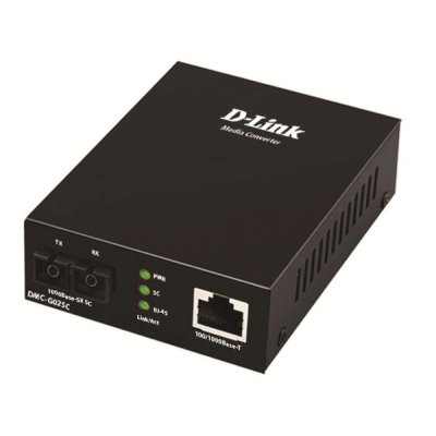 Медиаконвертер D-Link DMC-G02SC/A1A с 1 портом 100/1000Base-T и 1 портом 1000Base-SX с разъемом SC для многомодового оптического кабеля (до 550 м)