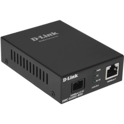 Медиаконвертер D-Link DMC-G20SC-BXU/A1A WDM с 1 портом 100/1000Base-T и 1 портом 1000Base-LX с разъемом SC (Tx: 1310 мкм; Rx: 1550 мкм) для одномодового оптического кабеля (до 20 км)