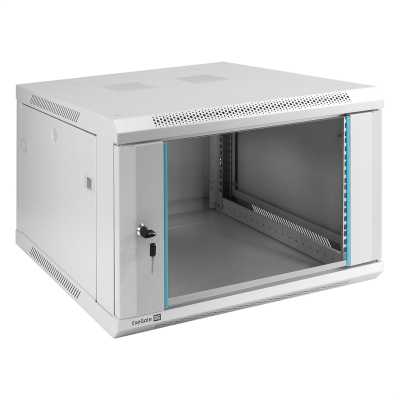 Шкаф телекоммуникационный 19" настенный 6U ExeGate EC-WM-6U.600.G.GREY (19", 6U, 600x600x370 мм (ШхГхВ), передняя дверь закаленное стекло, съемные боковые панели, пыле- и влагозащита IP23, светло-серый RAL 7035)