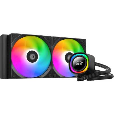 Система жидкостного охлаждения ID-Cooling FX240 TD, 240 мм, 2x120 мм, 300-2000 об/мин, 27.2 дБ, 4-pin PWM, 300 Вт, ARGB, черный
