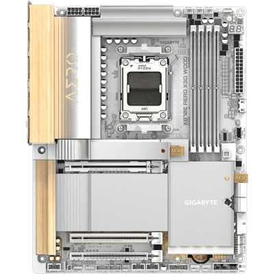 Материнская плата Gigabyte X870E AERO X3D WOOD, AM5, AMD X870E, 4xDDR5, 4xSATA, 4xM.2, 2xPCIe 5.0 x16, 1xPCIe 4.0 x16, 1xHDMI, 2x5Gb LAN, Wi-Fi 7, Bluetooth 5.4, 2xUSB-C 40Gbps (USB4), 1xUSB-C 20Gbps, 5xUSB-A 10Gbps, 3xUSB-A 5Gbps, 3x3.5 мм + S/PDIF оптич