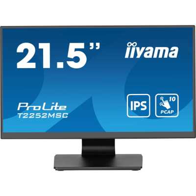 Монитор 21.5" Iiyama ProLite T2252MSC-B2 IPS 1920x1080, 60 Гц, 5 мс, 16:9, 250 кд/м2, 1хHDMI, 1хDP, 2xUSB, черный