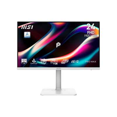 Монитор MSI 23.8" Pro MAX MAX 241PHW E14 белый IPS LED 4ms 16:9 HDMI матовая HAS Piv 1500:1 300cd 178гр/178гр 1920x1080 144Hz VGA DP FHD USB 3.3кг