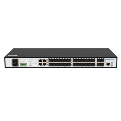 Коммутатор SNR SNR-S5210G-24FX, 20×1 Гбит/с SFP + 4×1 Гбит/с Комбо (RJ45/SFP) + 4×10 Гбит/с SFP+, управляемый