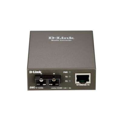 Медиаконвертер D-Link DMC-F15SC/B1A с 1 портом 10/100Base-TX и 1 портом 100Base-FX с разъемом SC для одномодового оптического кабеля (до 15 км)