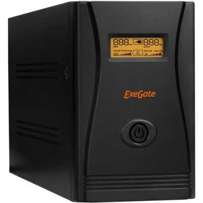 Источник бесперебойного питания (ИБП) EP285519RUS ExeGateSpecialPro Smart LLB-2000.LCD.AVR.EURO.RJ.USB <2000VA/1200W, LCD, AVR, 4 евророзетки, RJ45/11, USB, Black>