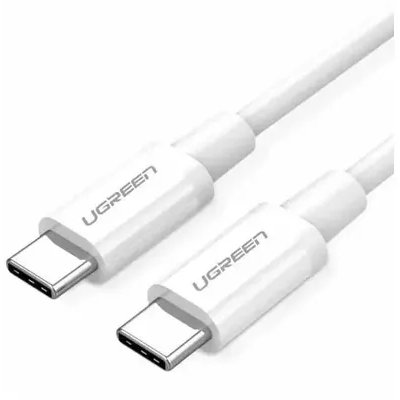 Кабель UGREEN US264 (60520) USB-C 2.0 Male To USB-C 2.0 Male 3A Data Cable. Длина: 2м. Цвет: белый