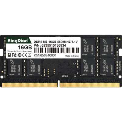 Оперативная память KingDian, DDR5, 16GB (1x16GB), 5600 MHz, CL46, без радиатора, SO-DIMM