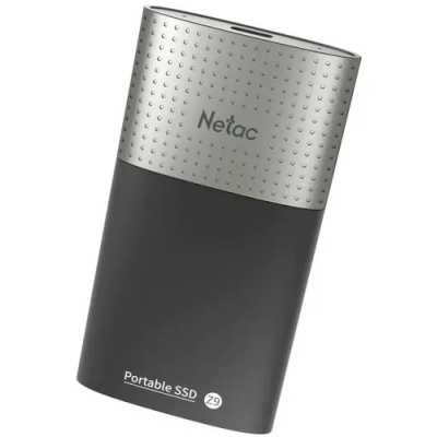 Внешний SSD Netac Z9, 128 Gb, USB 3.2 Gen 2 Type-C, R/W 550/480, черный