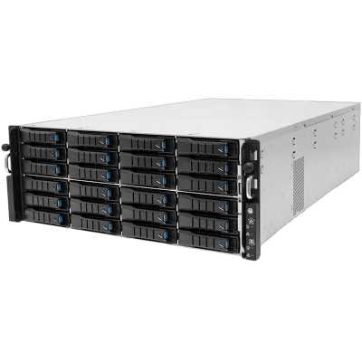 Серверная платформа/ HA401-TU, 4U 24-bay high availability storage server, 24x 12G SATA/SAS hot-swap 3.5/2.5" bay, 2x canister, 1600W 1+1 Platinum redundant power supply, 8x 6038 fan, 36" slide rail, w/o bezel