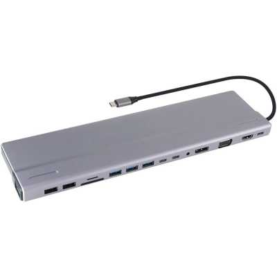 Адаптер/ Адаптер TypeC -->3*USB3.0+2*USB2.0+VGA+RJ45+SD+TF+AUD+HDMI+DP+2*USB3.1 Data+PD<CU4703>